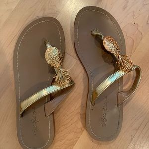 Lilly Pulitzer for Target gold pineapple sandals!
